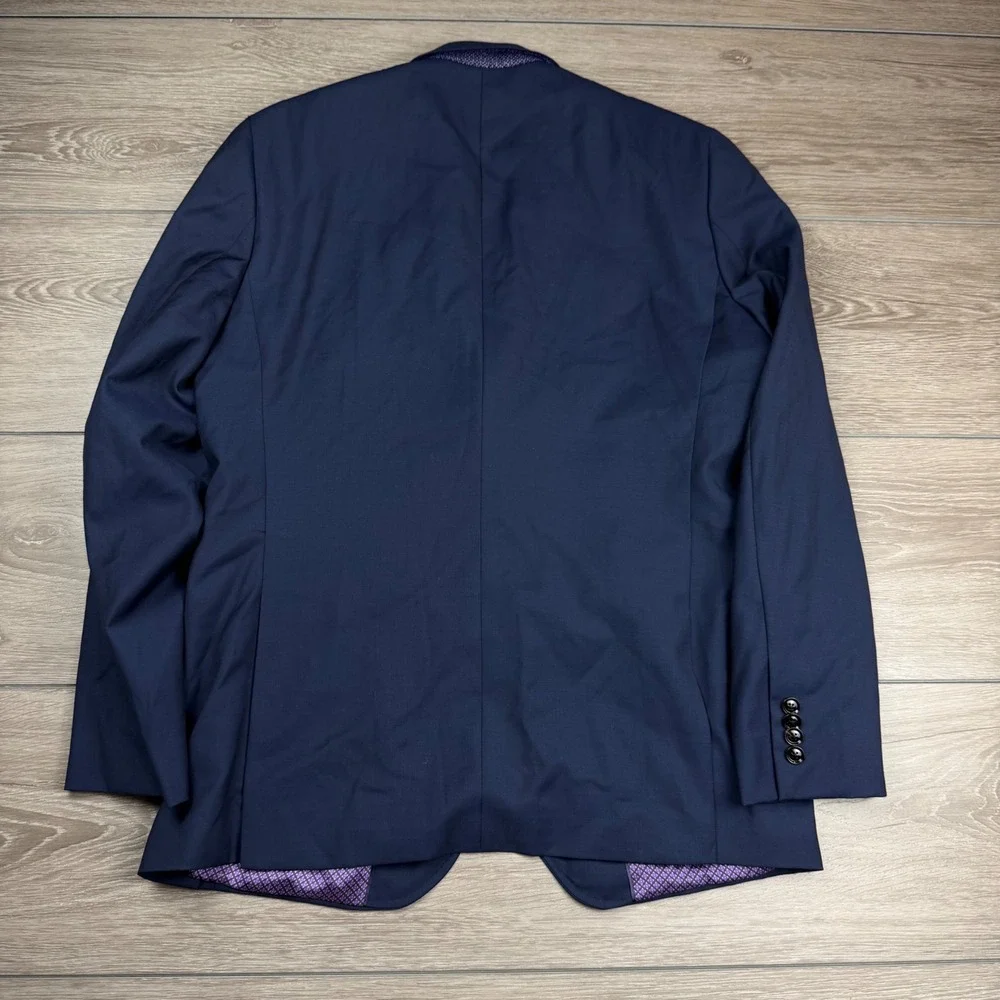 Ted Baker Mens Sport Coat Endurance Trevi SPJ Wool Navy Blue 42R